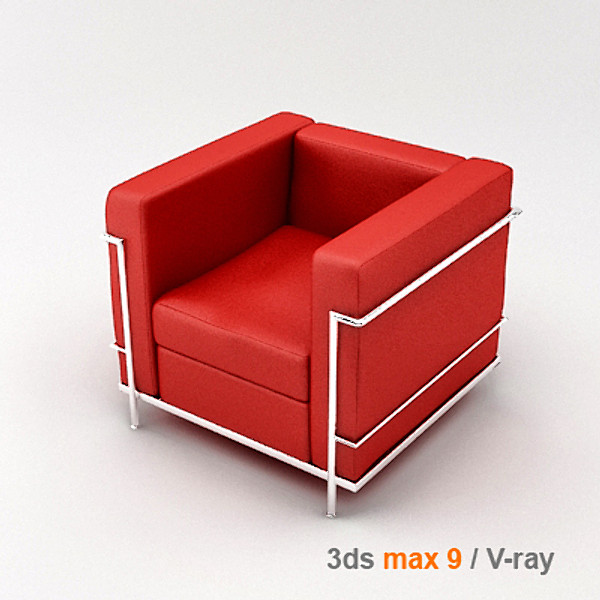 3ds max le corbusier lc2 2 - chair 05 by lajhar